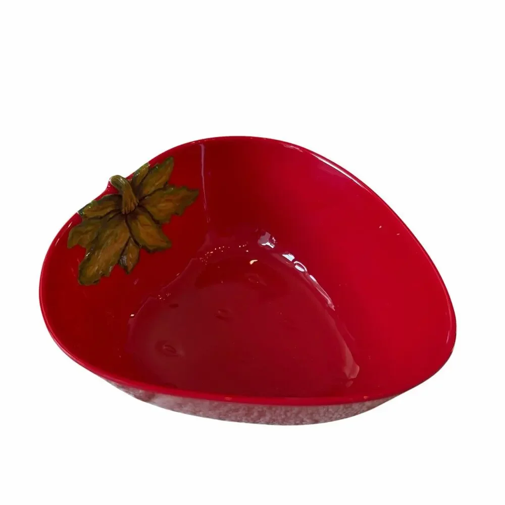 Soho House Strawberry Shaped Melamine Bowls 6in Set of 4 Indoor Outdoor NEW